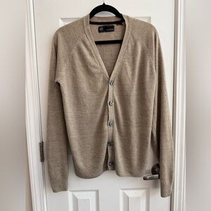 WEATHERPROOF Tan V Neck Button Down Cardigan